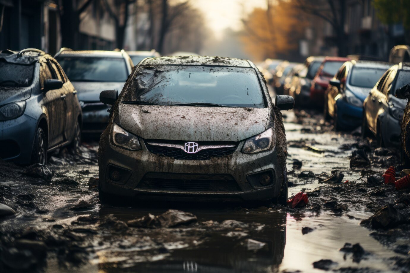 Flood Effected Car Repair in Sharjah